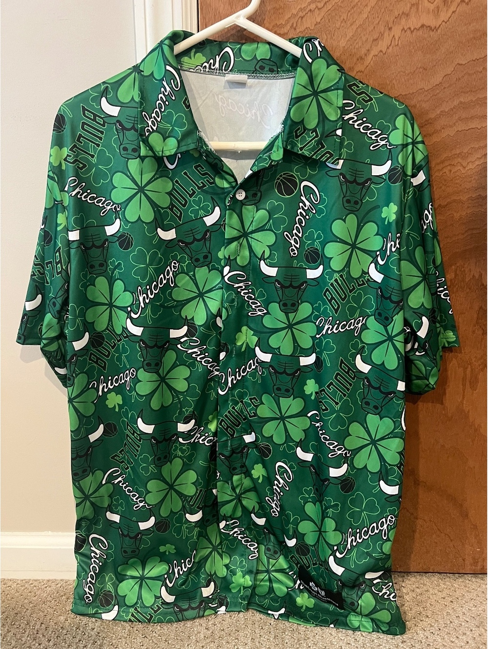 St. Pattys Day Chicago Bulls Button Down Shirt